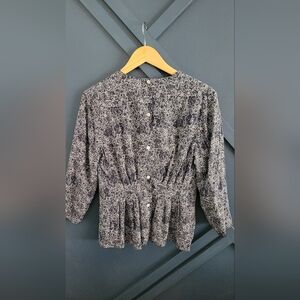 Steven Alan Navy and White Floral Shirt